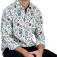 Camisa social masculina Club Room Editto Floral manga comprida com botões, azul, tamanho pequeno