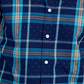 Camisa xadrez de algodão masculina Club Room, azul, tamanho pequeno