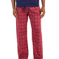 Conjunto de pijama masculino Club Room com blusa lisa e parte de baixo xadrez, vermelho, tamanho médio