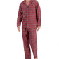 Conjunto de pijama de flanela sólida mesclada masculino Club Room, vermelho, tamanho pequeno