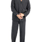 Conjunto de pijama de flanela sólida mesclada masculino Club Room, cinza, tamanho médio