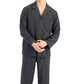 Conjunto de pijama de flanela sólida mesclada masculino Club Room, cinza, tamanho médio