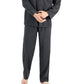Conjunto de pijama de flanela sólida mesclada masculino Club Room, cinza, tamanho médio