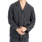 Conjunto de pijama de flanela sólida mesclada masculina Club Room, cinza, tamanho extragrande