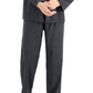 Conjunto de pijama de flanela sólida mesclada masculina Club Room, cinza, tamanho extragrande