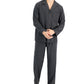 Conjunto de pijama de flanela sólida mesclada masculina Club Room, cinza, tamanho extragrande