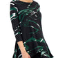 Blusa feminina Alfani estampada assimétrica, verde, tamanho médio