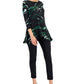 Blusa feminina Alfani estampada assimétrica, verde, tamanho médio