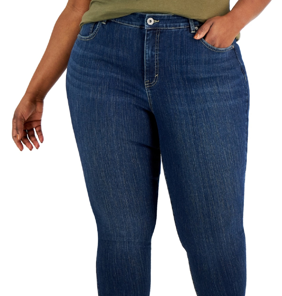 Calça jeans skinny feminina Style &amp; Co, cintura alta, azul, tamanho 22W