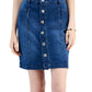 Saia jeans feminina com botões e botões, azul, tamanho 14, estilo &amp; co
