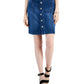 Saia jeans feminina com botões e botões, azul, tamanho 14, estilo &amp; co