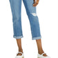 Jeans Curvy Destructed Girlfriend feminino Style &amp; Co, azul, tamanho 6