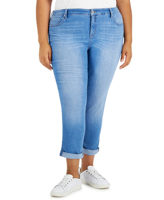 Jeans Curvy Girlfriend Feminino Style &amp; Co Azul Tamanho 10