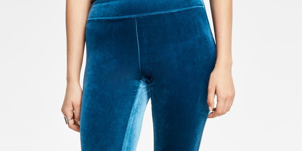 Leggings skinny femininas de veludo sem costura da INC International Concepts, azul, tamanho a definir
