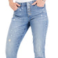 Calça feminina INC International Concepts Paint Splatter cintura média perna reta azul tamanho 4