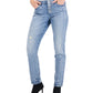 Calça feminina INC International Concepts Paint Splatter cintura média perna reta azul tamanho 4