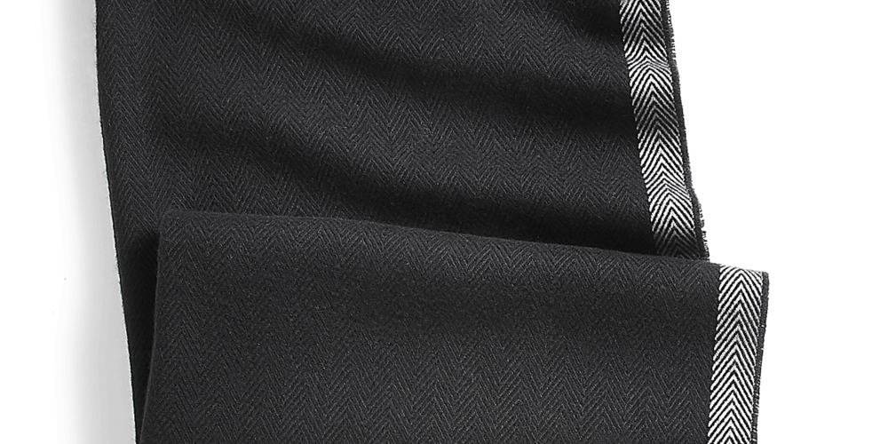 Cachecol Alfani Masculino com Ponta Sólida, Preto, Tamanho Regular