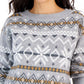 Suéter feminino Fair Isle da Style &amp; Co, cinza, tamanho grande