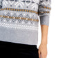Suéter feminino Fair Isle da Style &amp; Co, cinza, tamanho grande