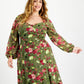 Vestido longo bustiê estampado plus size Bar III feminino verde tamanho 3X