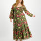 Vestido longo bustiê estampado plus size Bar III feminino verde tamanho 3X