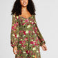 Vestido longo feminino Bar III com estampa bustiê e fenda lateral, verde, tamanho pequeno