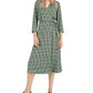 Vestido Alfani Feminino com Manga Cotovelo e Sobrepeliz de Cetim Verde Tamanho 16
