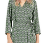 Vestido Alfani Feminino com Manga Cotovelo e Sobrepeliz de Cetim Verde Tamanho 16