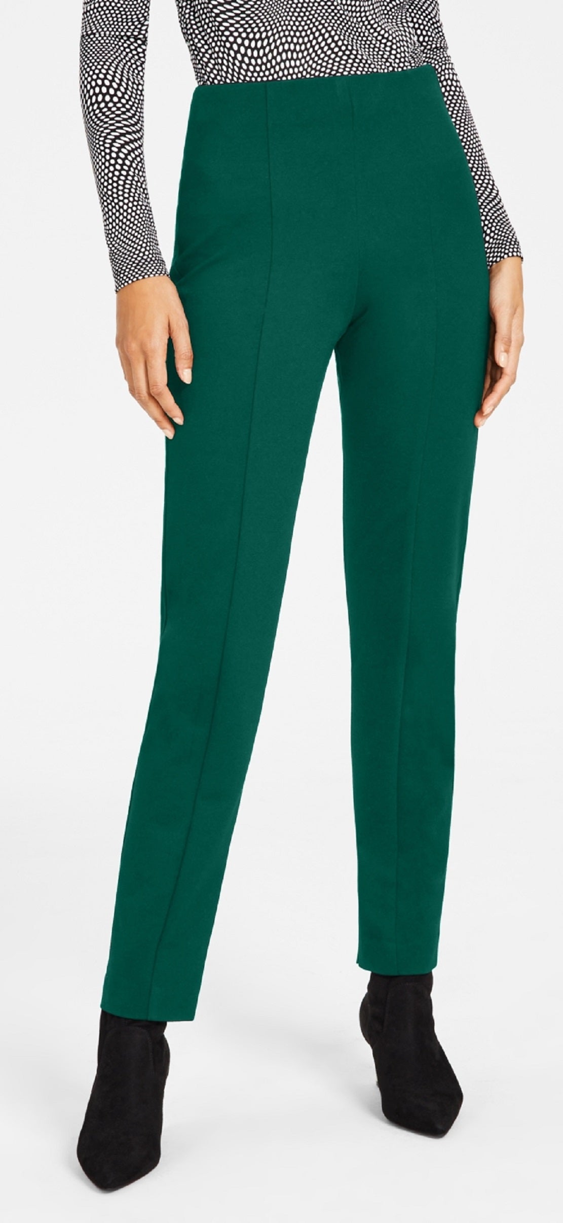 Calça Alfani Feminina com Painel de Barriga Costurado Verde Tamanho 6