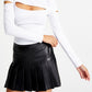 Blusa feminina Bar III com decote careca canelado e manga comprida, branca, tamanho X-S