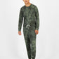 Pijama masculino de manga comprida com estampa tie-dye Sun + Stone, verde, tamanho grande