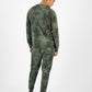 Pijama masculino de manga comprida com estampa tie-dye Sun + Stone, verde, tamanho grande