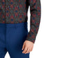 Camisa social masculina Bar III Slim Fit Performance Stretch Geo Print Azul Tamanho Médio