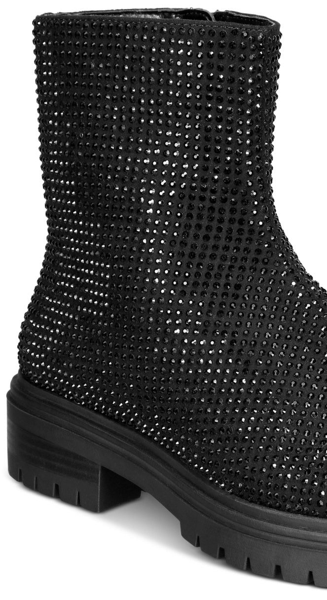 Botas femininas Beslana Lug Sole da INC International Concepts, pretas, tamanho 5M