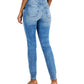 Calça jeans skinny feminina de cintura alta e destruída da INC International Concepts, azul, tamanho 4