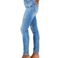 Calça jeans skinny feminina de cintura alta e destruída da INC International Concepts, azul, tamanho 4