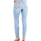 Calça jeans skinny feminina INC International Concepts, cintura média, azul, tamanho 2