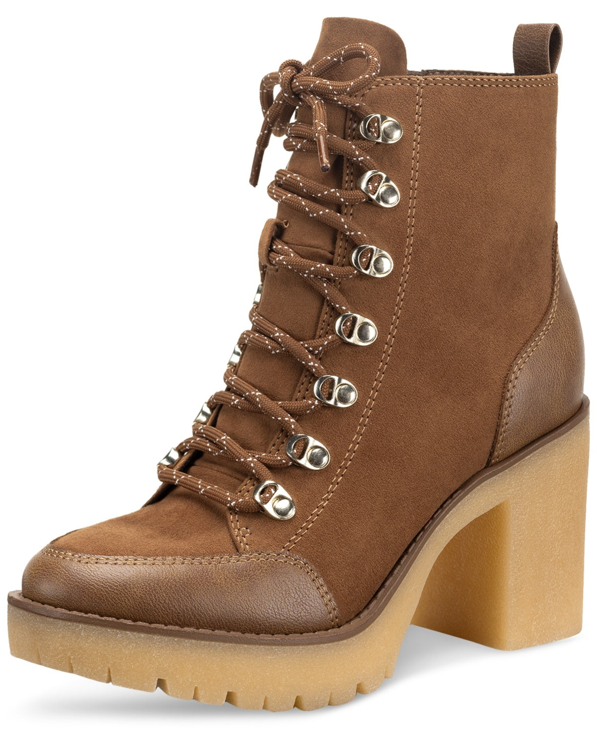 Botas femininas Sun + Stone Lennonn com cadarço, marrom, tamanho 6 M