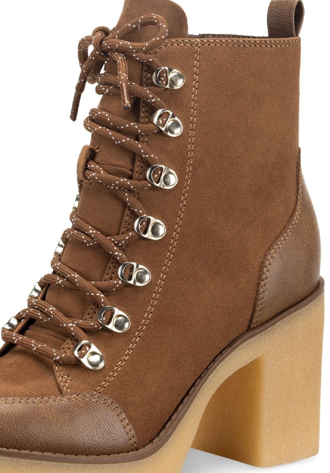 Botas femininas Sun + Stone Lennonn com cadarço, marrom, tamanho 6 M