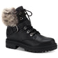 Botas femininas Sun + Stone Orlenaa para clima frio, pretas, tamanho 7 M