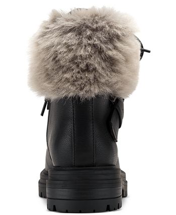 Botas femininas Sun + Stone Orlenaa para clima frio, pretas, tamanho 7 M