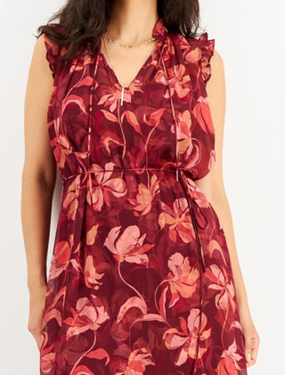 Vestido feminino com estampa floral e mangas esvoaçantes INC International Concepts, rosa, tamanho médio