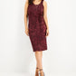 Vestido midi de cetim estampado feminino INC International Concepts, vermelho, tamanho pequeno