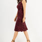 Vestido midi de cetim estampado feminino INC International Concepts, tamanho médio, vermelho