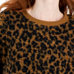 Túnica feminina de lã com gola redonda estampada estilo &amp; co, marrom, tamanho médio