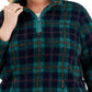 Moletom feminino xadrez sherpa estilo &amp; co verde tamanho 2X