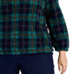 Moletom feminino xadrez sherpa estilo &amp; co verde tamanho 2X