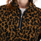 Suéter feminino estampado Sherpa com zíper de um quarto, tamanho pequeno, marrom, tamanho extragrande, da Style &amp; Co