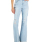 Calça jeans feminina flare de cintura média destruída da INC International Concepts, azul, tamanho 10