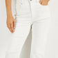 Calça jeans feminina de cintura alta com bainha crua da INC International Concepts, branca, tamanho 4